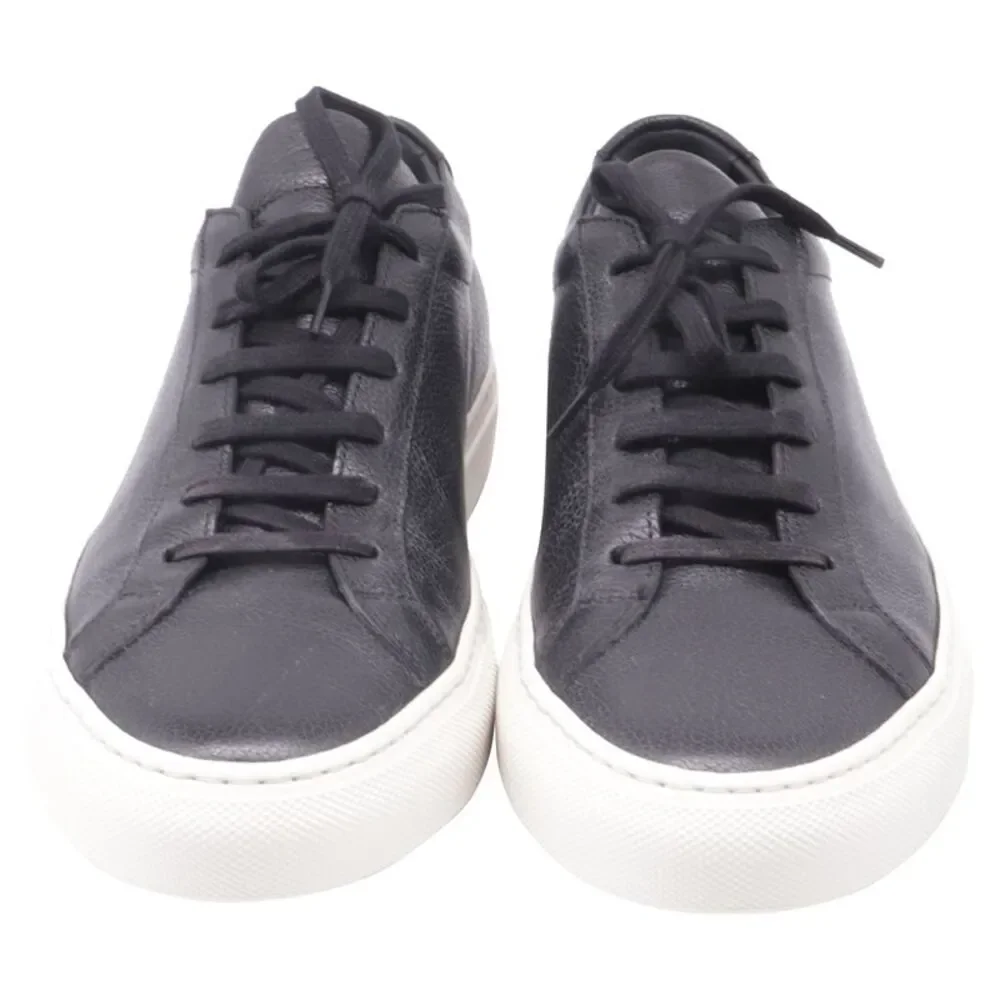 Common Projects Achilles Low Grained Sneakers in Black Leather